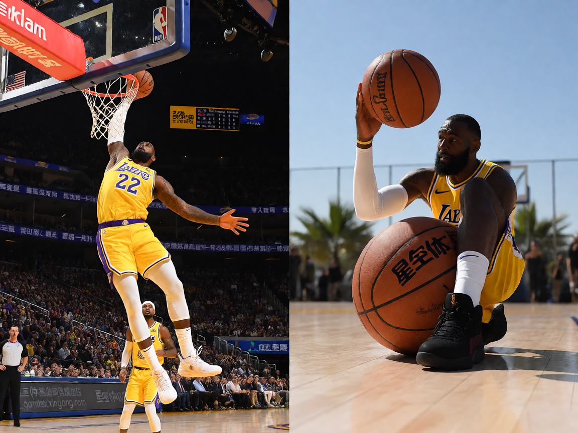NBA篮球比赛现场，球员扣篮的精彩瞬间体育新闻配图